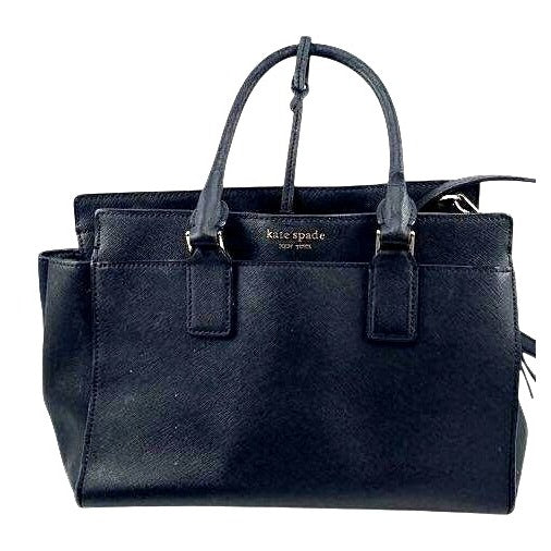 Kate Spade Black Saffiano Leather Satchel Tote With Gold-Tone Hardware & Zip Closure