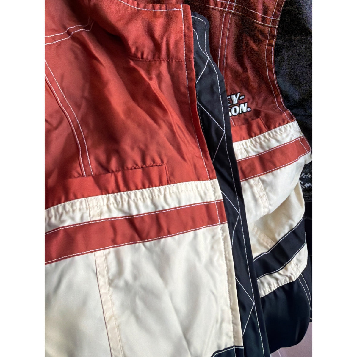 Harley-Davidson Women's Nylon Mesh Lined Jacket Orange/Black XS