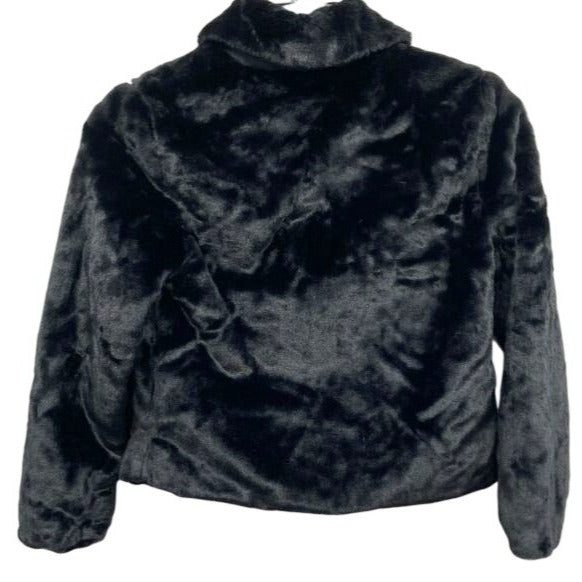 Girls KG Black Faux Fur Coat Size Medium (10-12) NWT