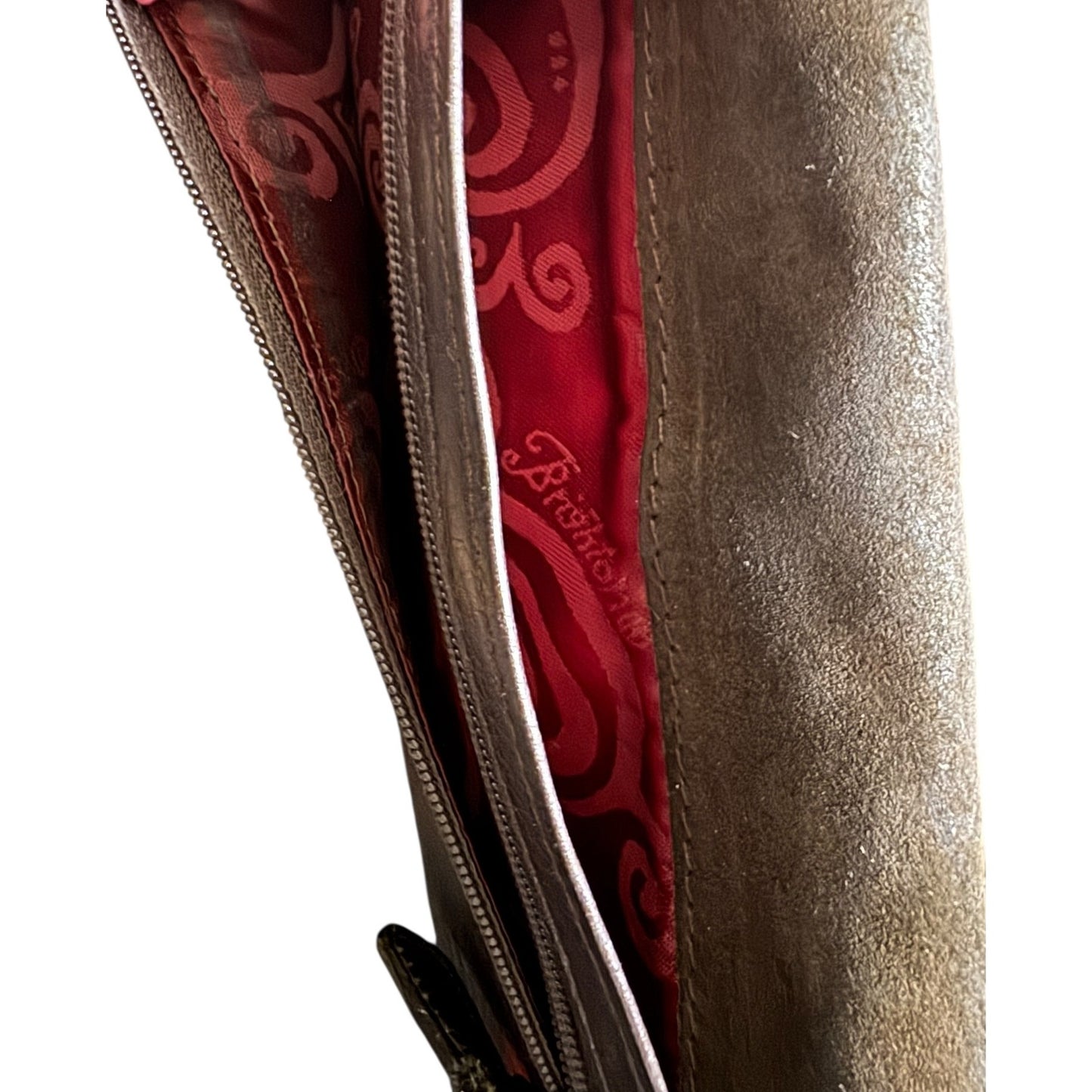 Brighton Women's Brown Leather Floral Embroidered Wallet