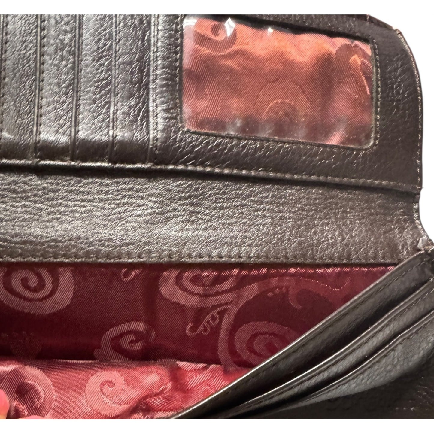 Brighton Women's Brown Leather Floral Embroidered Wallet