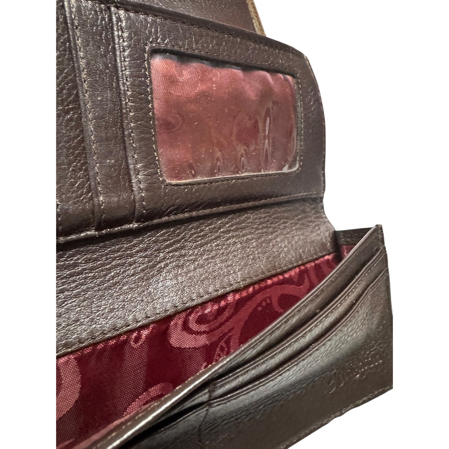 Brighton Women's Brown Leather Floral Embroidered Wallet