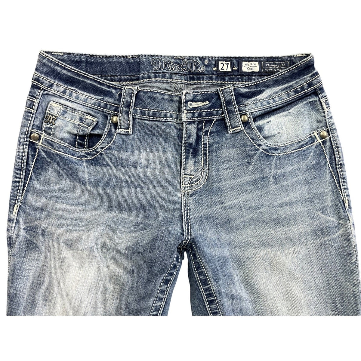 Miss Me Women's Mid-Rise Bootcut Jeans Size 27