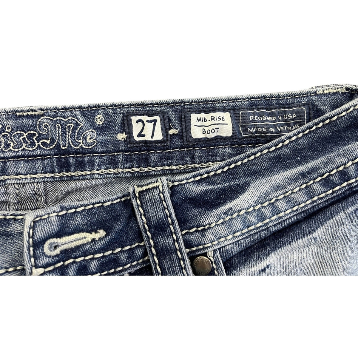 Miss Me Women's Mid-Rise Bootcut Jeans Size 27