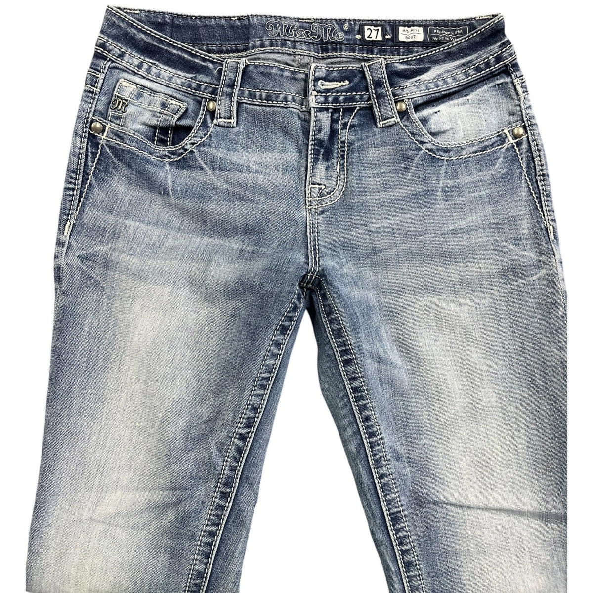 Miss Me Women's Mid-Rise Bootcut Jeans Size 27