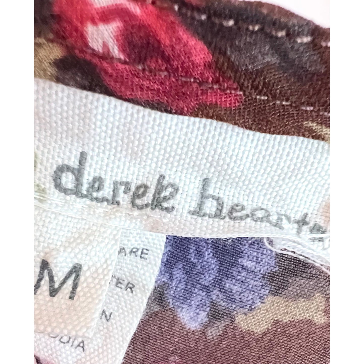 Derek Heart Women's Floral Lace Neck Sheer Blouse SZ Medium Burgundy & Pink