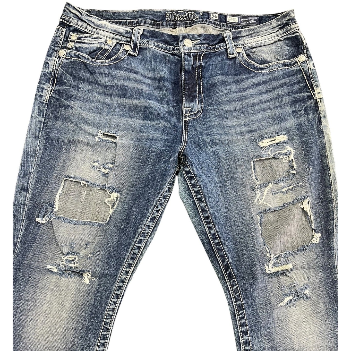 Miss Me Women's Mid-Rise Easy Bootcut Jeans Size 36