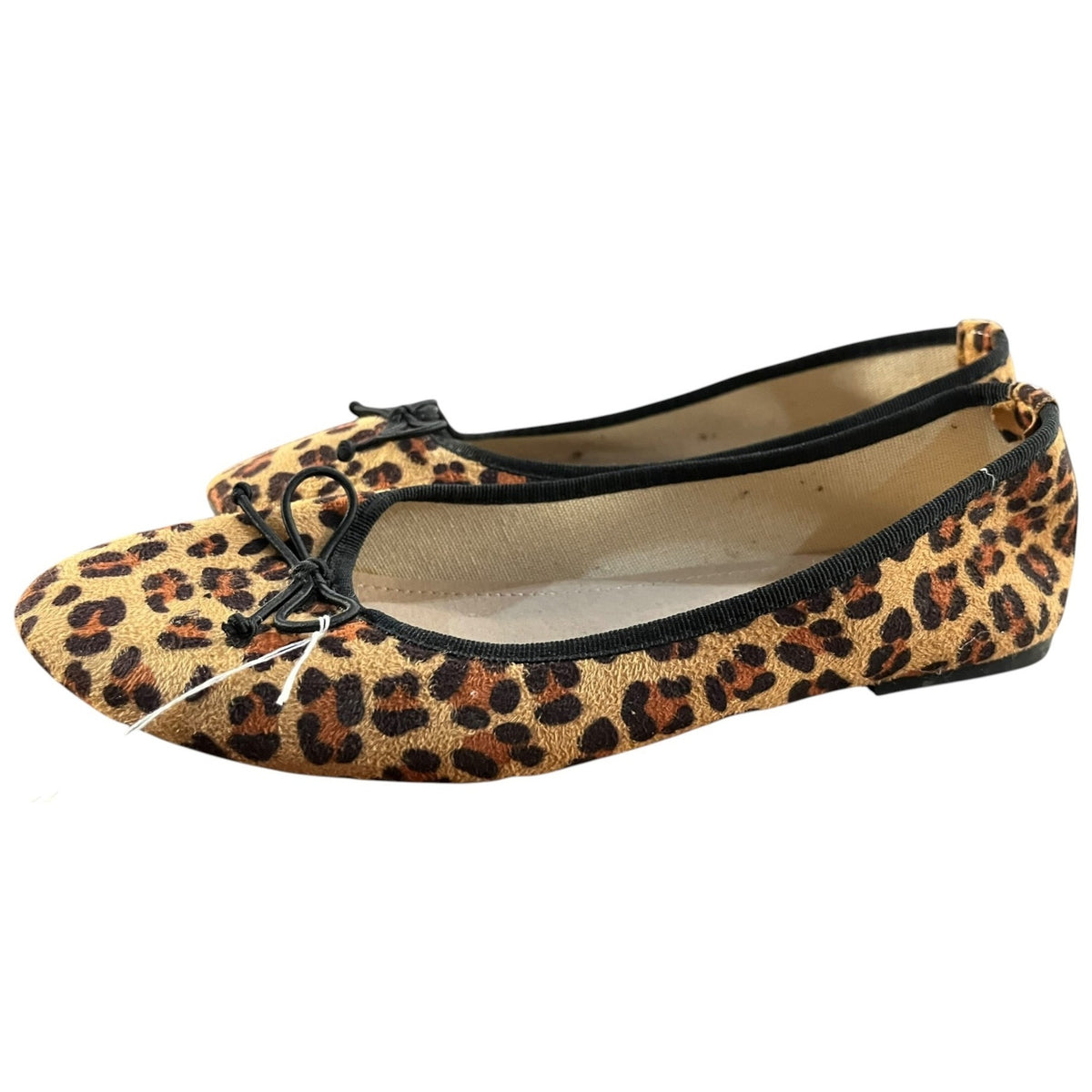 Cinak Leopard Print Ballet Flats With Bow Detail - Women's Size 8.5