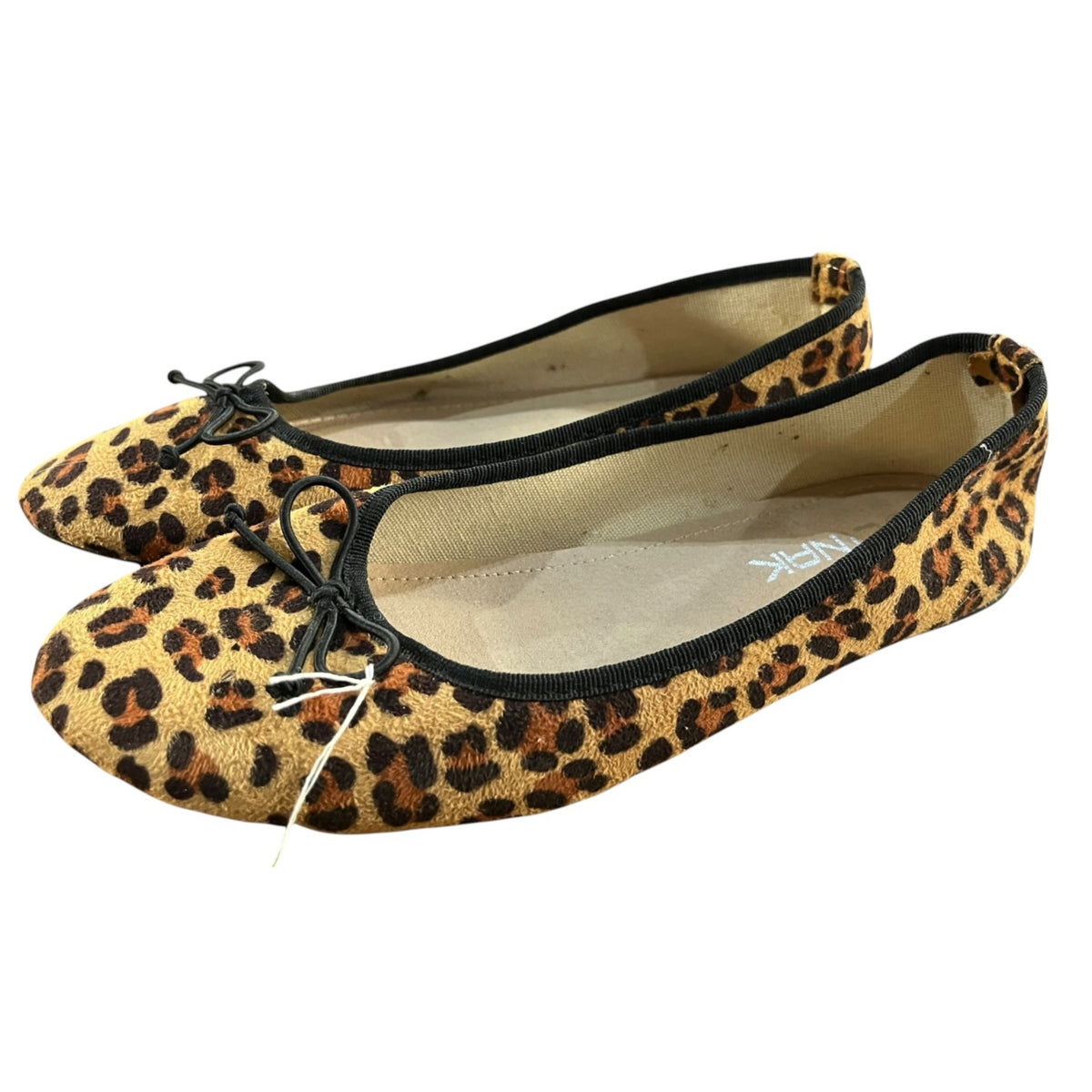 Cinak Leopard Print Ballet Flats With Bow Detail - Women's Size 8.5