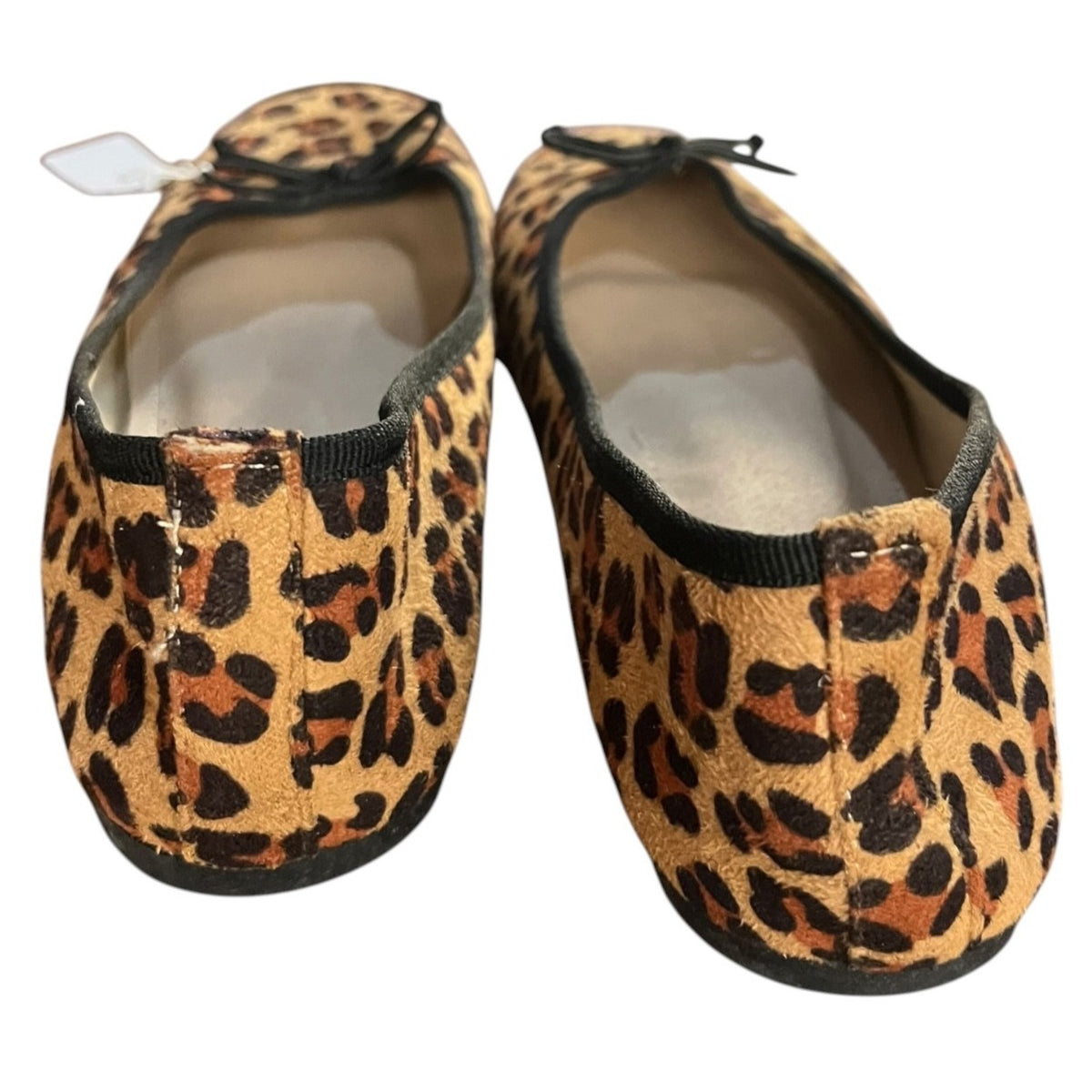 Cinak Leopard Print Ballet Flats With Bow Detail - Women's Size 8.5