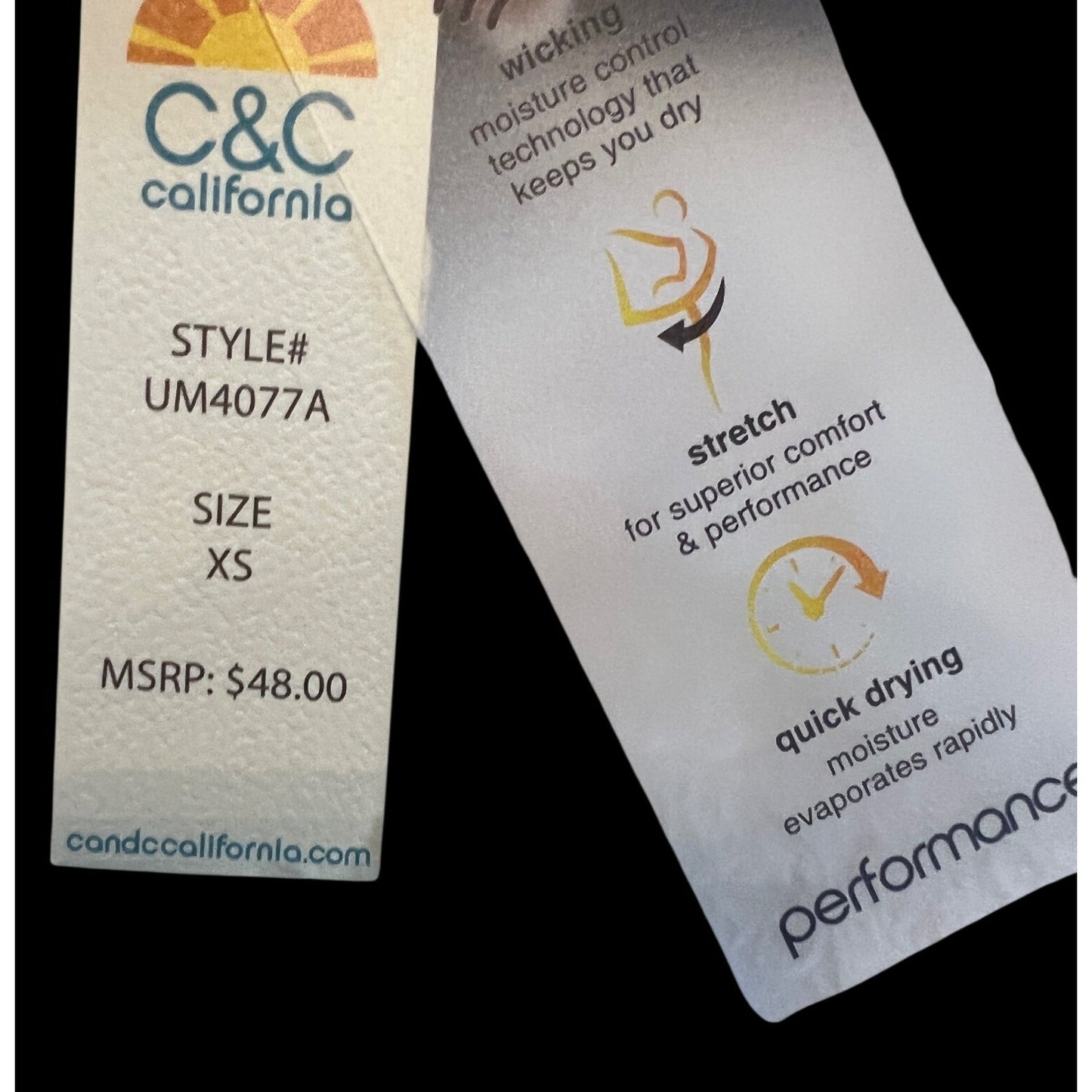 C&C California Women's Performance Sports Bra XS Black W/ Rainbow Stripe NWT
