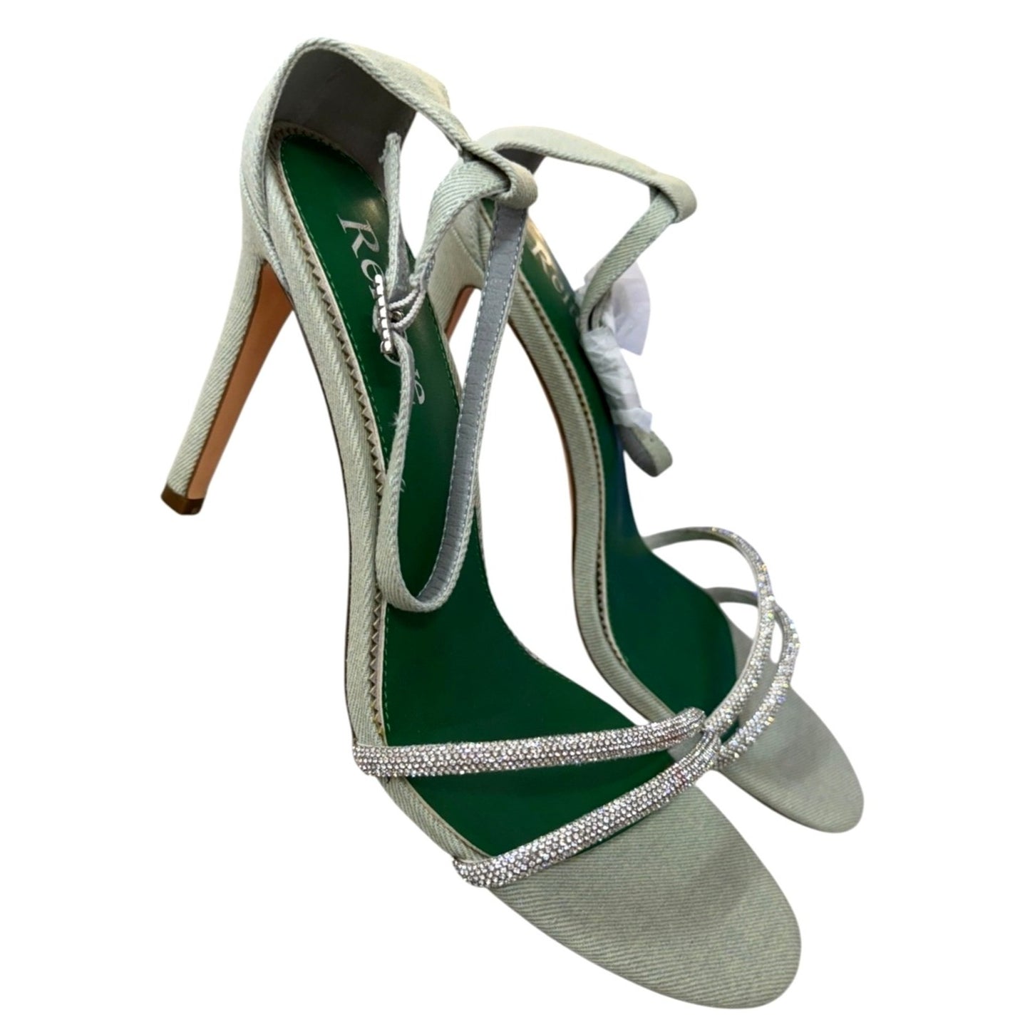 Reitoyé Women's Light Green Ankle Strap Open Toe Stiletto Heel Sandals Size 9.5 NWB