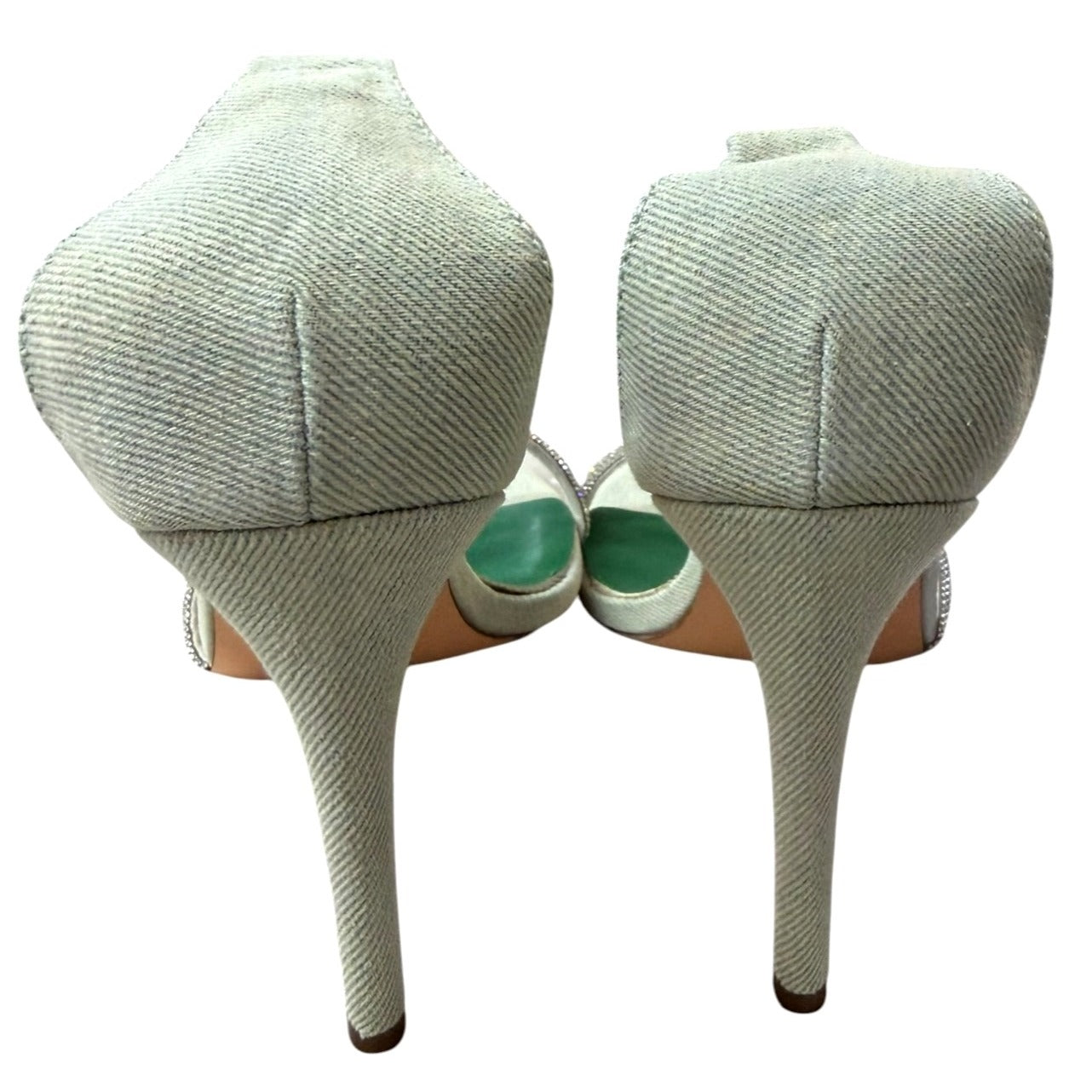 Reitoyé Women's Light Green Ankle Strap Open Toe Stiletto Heel Sandals Size 9.5 NWB