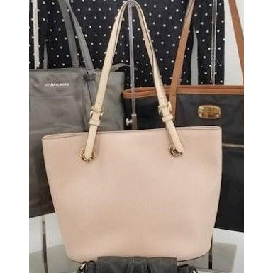 Michael Kors Light Pink Leather Tote Bag With Gold Hardware