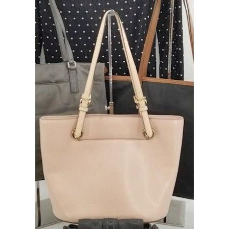 Michael Kors Light Pink Leather Tote Bag With Gold Hardware