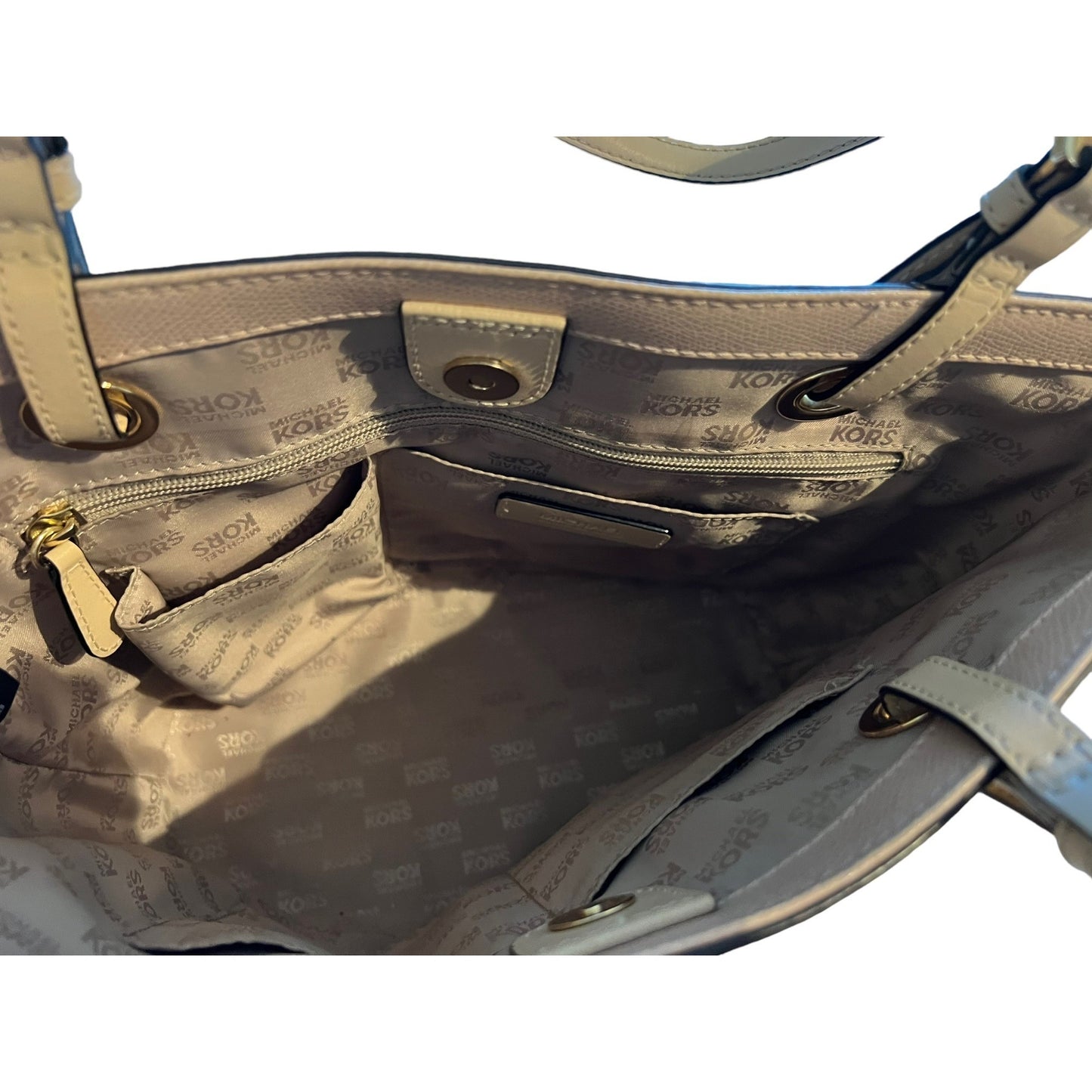 Michael Kors Light Pink Leather Tote Bag With Gold Hardware