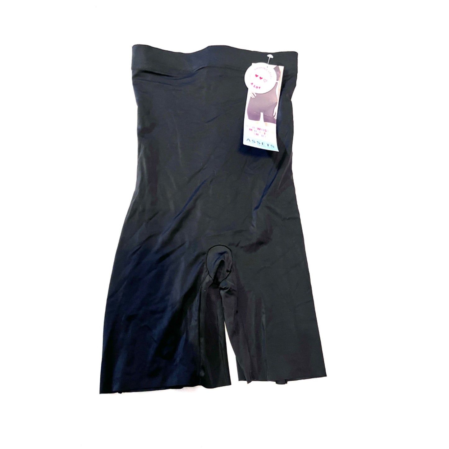 Assets By Spanx High-Waisted Mid-Thigh Shaping Shorts Black Size M