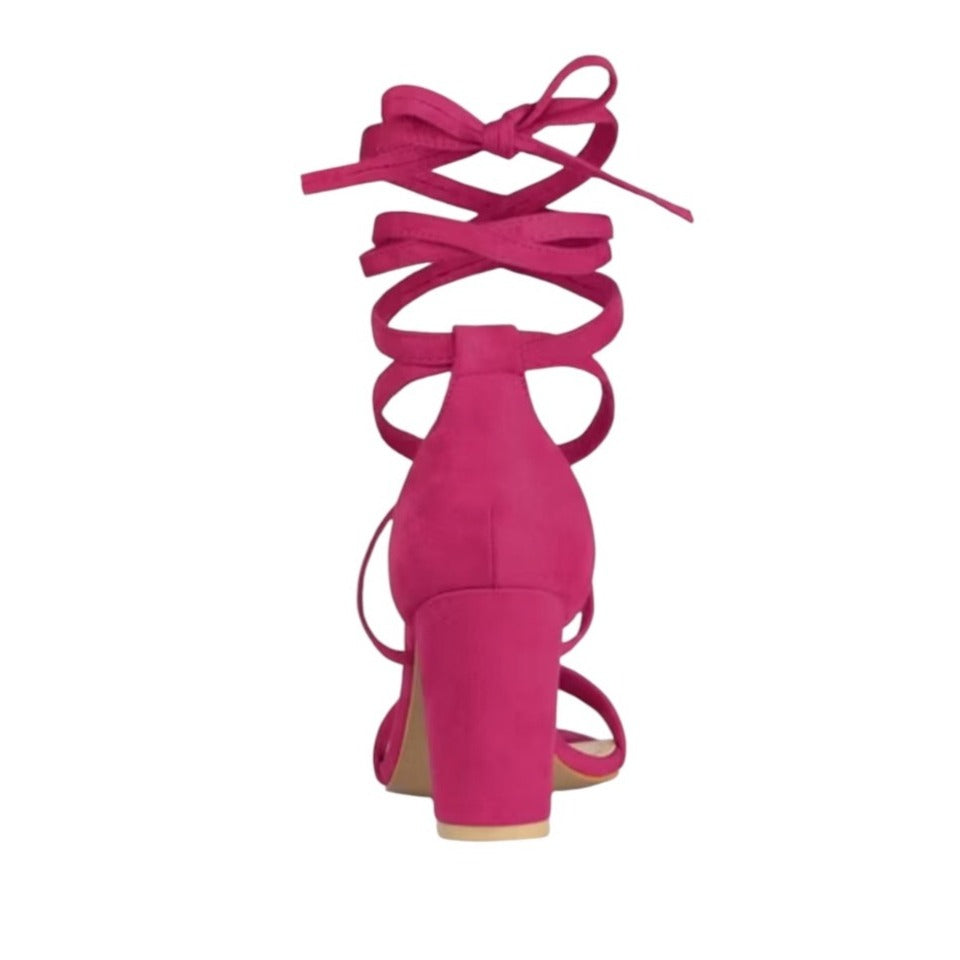 Hot Pink Strappy Block Heels SZ 9 NWB