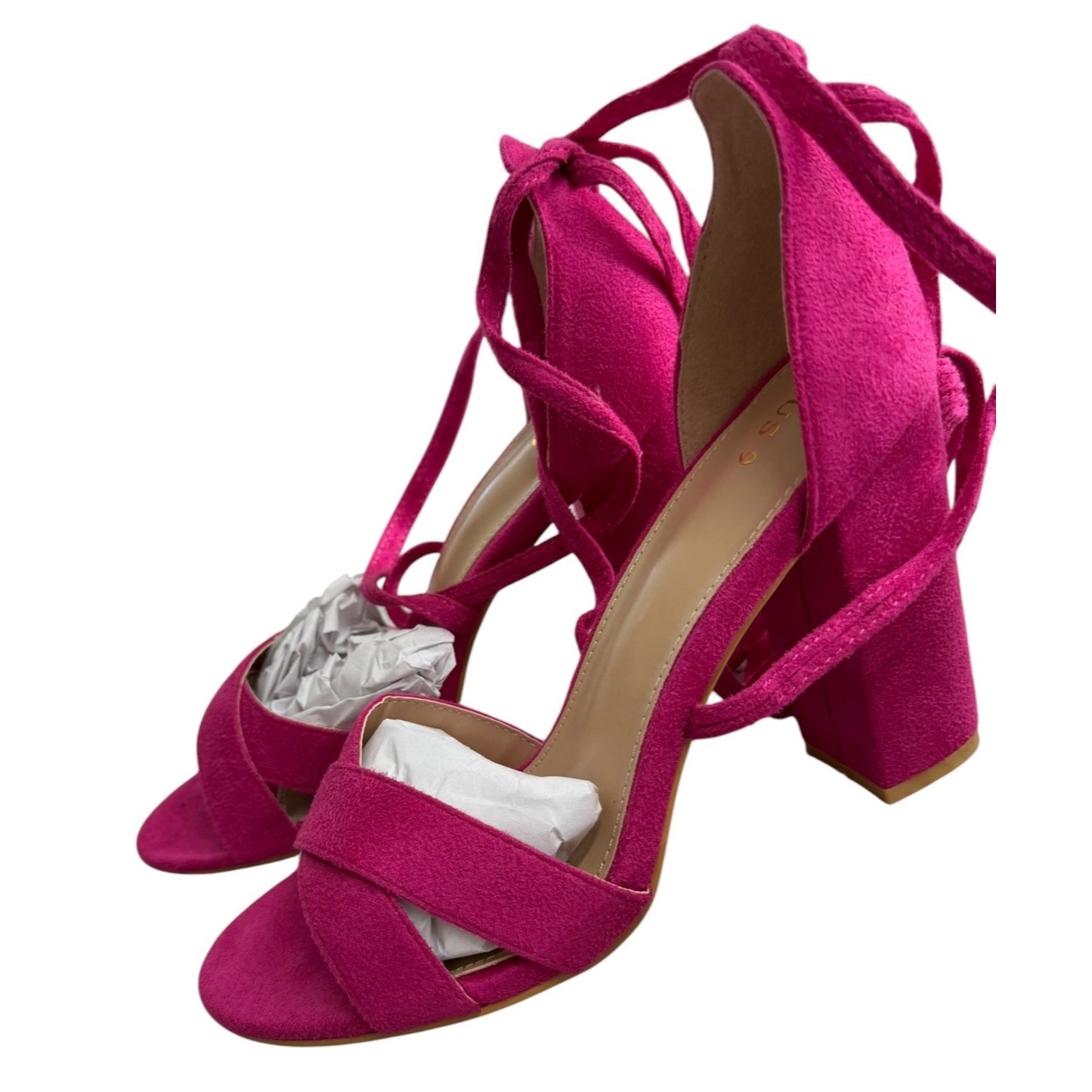 Hot Pink Strappy Block Heels SZ 9 NWB