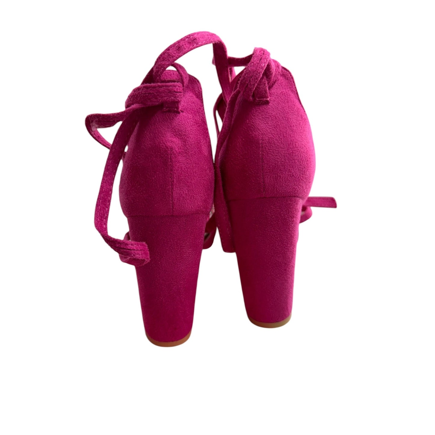 Hot Pink Strappy Block Heels SZ 9 NWB