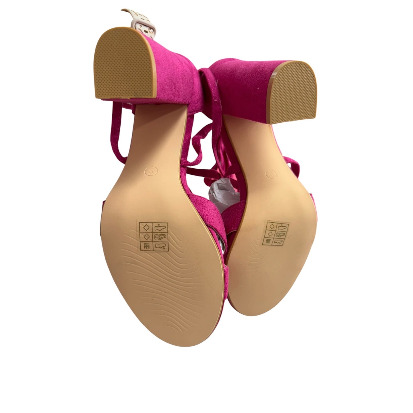 Hot Pink Strappy Block Heels SZ 9 NWB