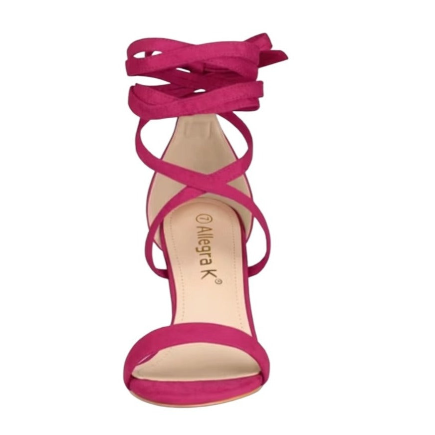 Hot Pink Strappy Block Heels SZ 9 NWB