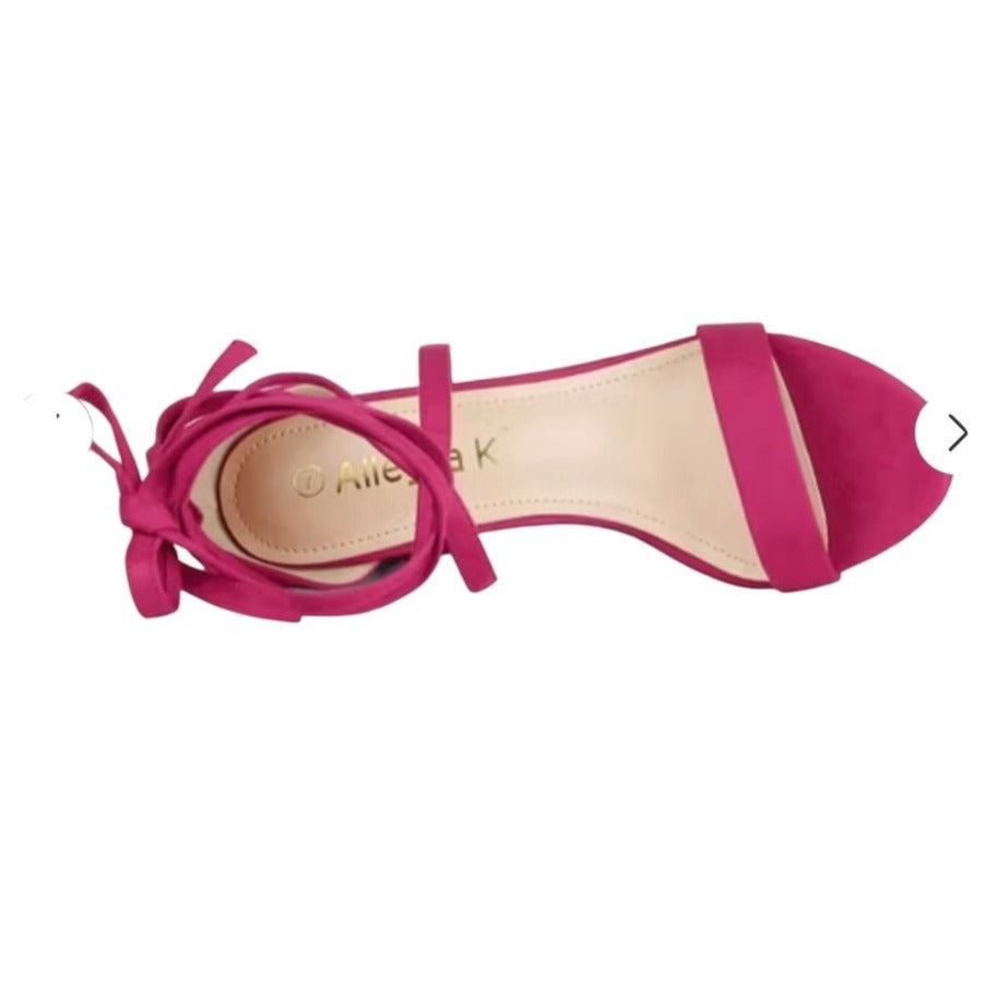 Hot Pink Strappy Block Heels SZ 9 NWB