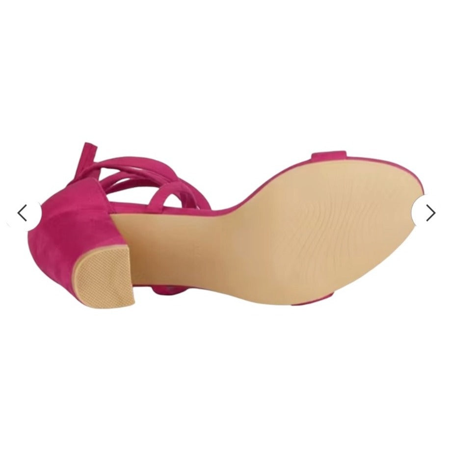 Hot Pink Strappy Block Heels SZ 9 NWB