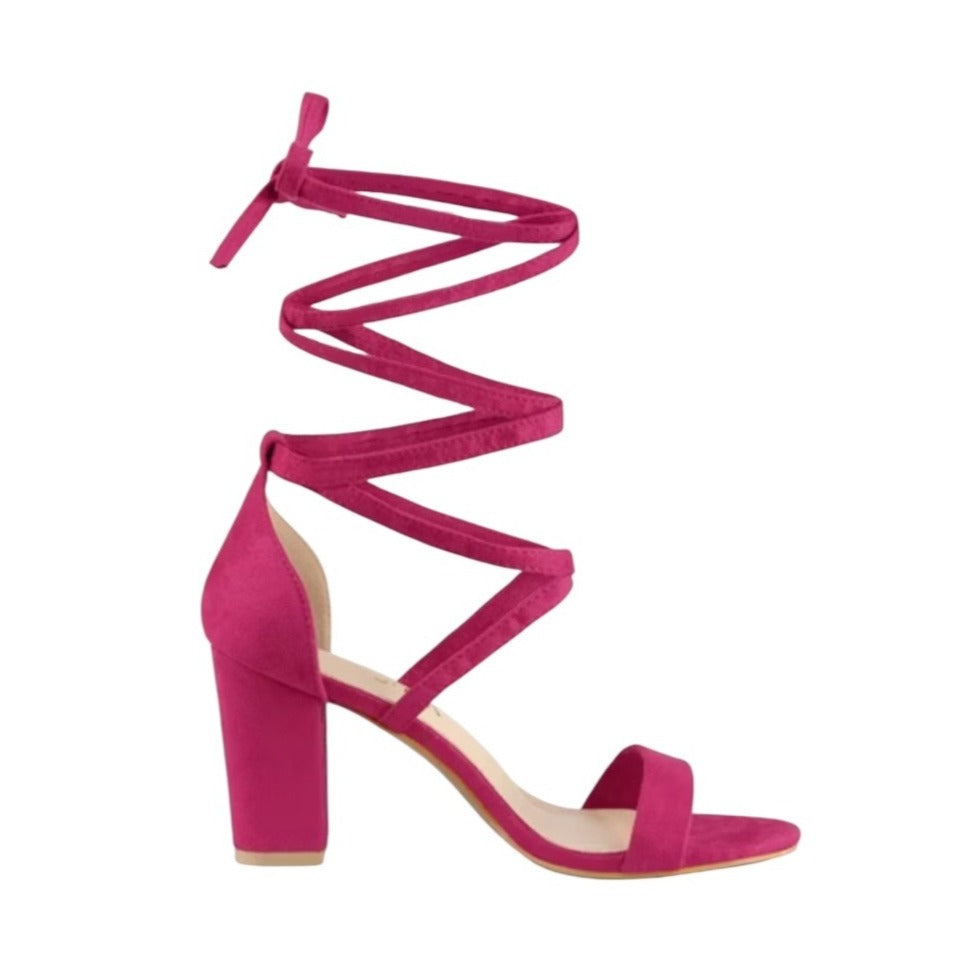 Hot Pink Strappy Block Heels SZ 9 NWB