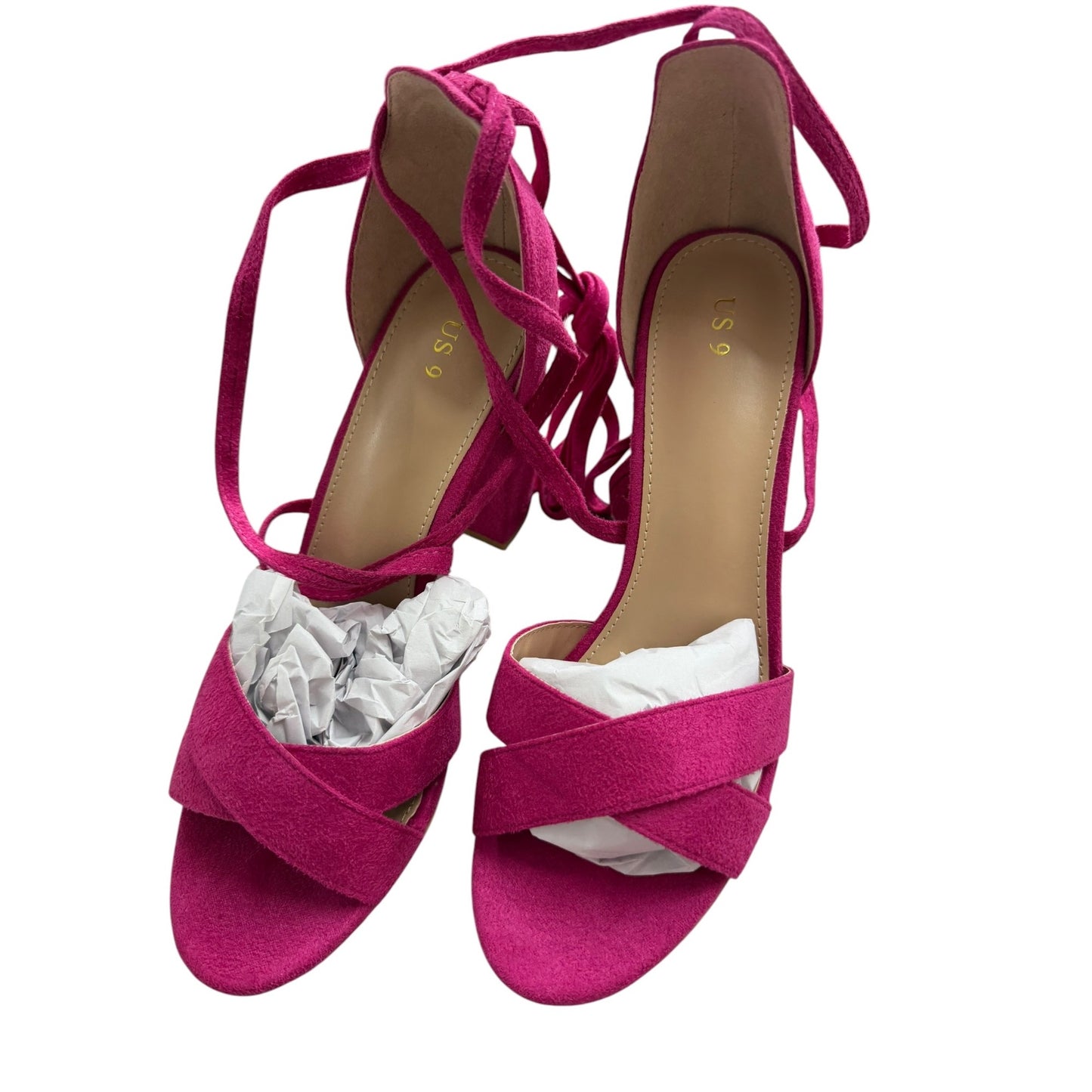 Hot Pink Strappy Block Heels SZ 9 NWB
