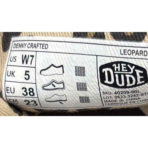 Hey Dude Grey & Leopard Print High Top Slip-On Casual Shoe Women 7 NWT