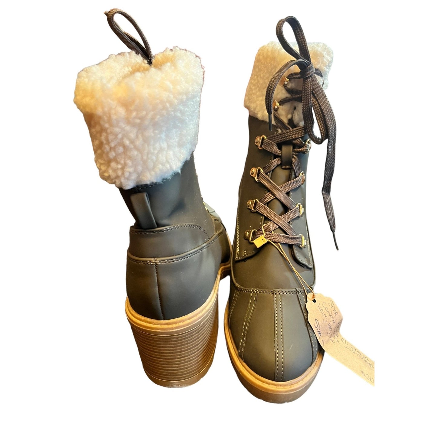 Shoe Dazzle Eli Sherpa Women's Lace-Up Size 11 Boots