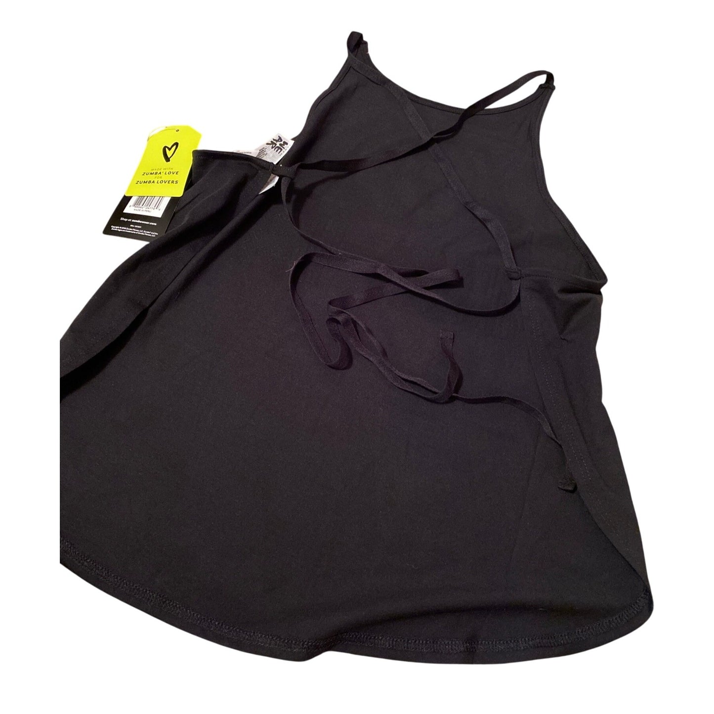 Zumba Womens Black Racerback Tank Top With Multi-Color Logo Graphic - Size S
