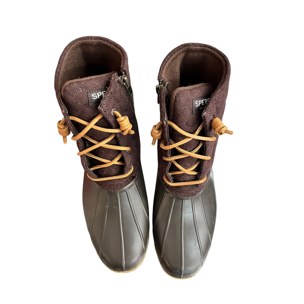 Sperry Saltwater Wool Java Duck Boots Women's Size 12 New With Box