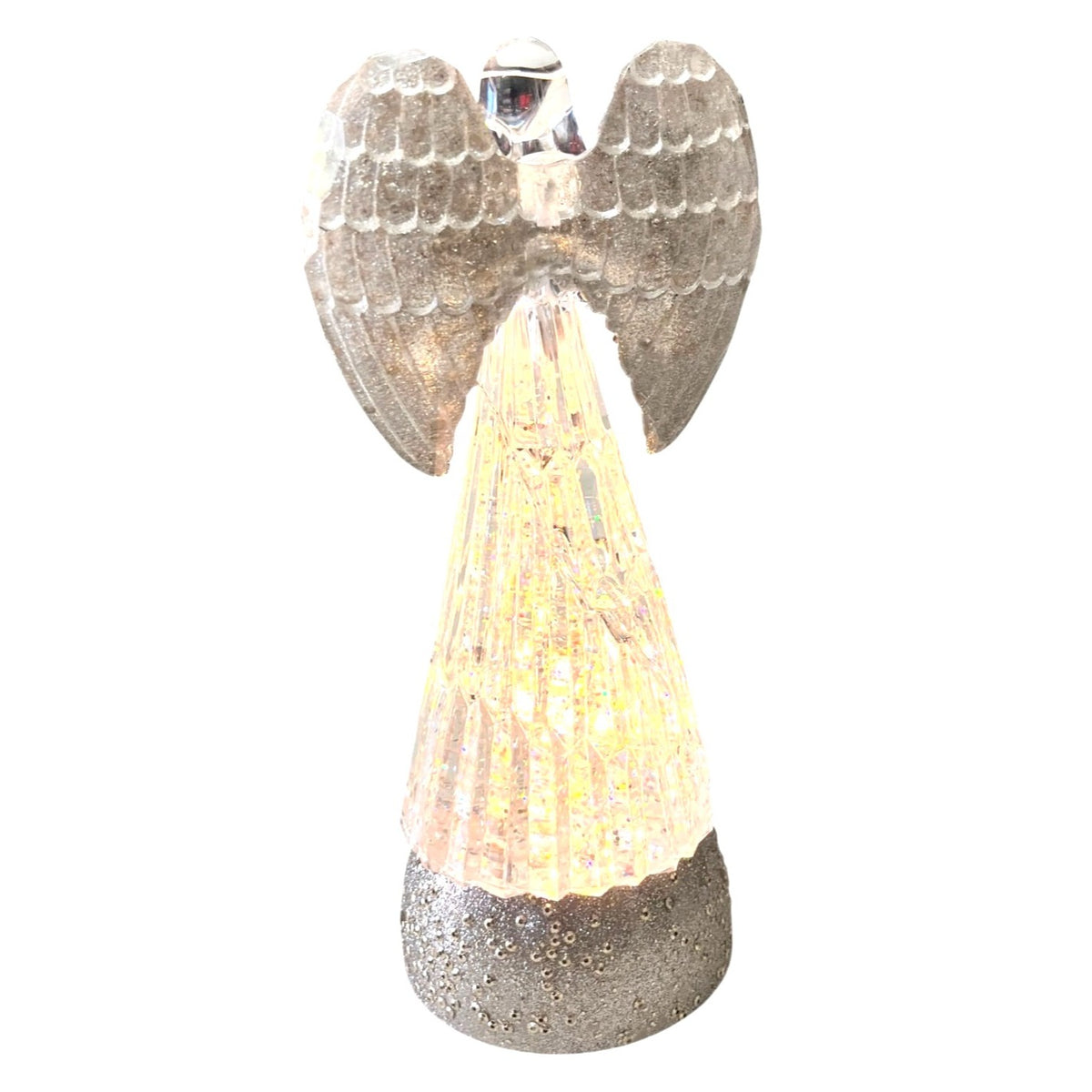 Lighted Acrylic Angel Glitter Globe Figurine
