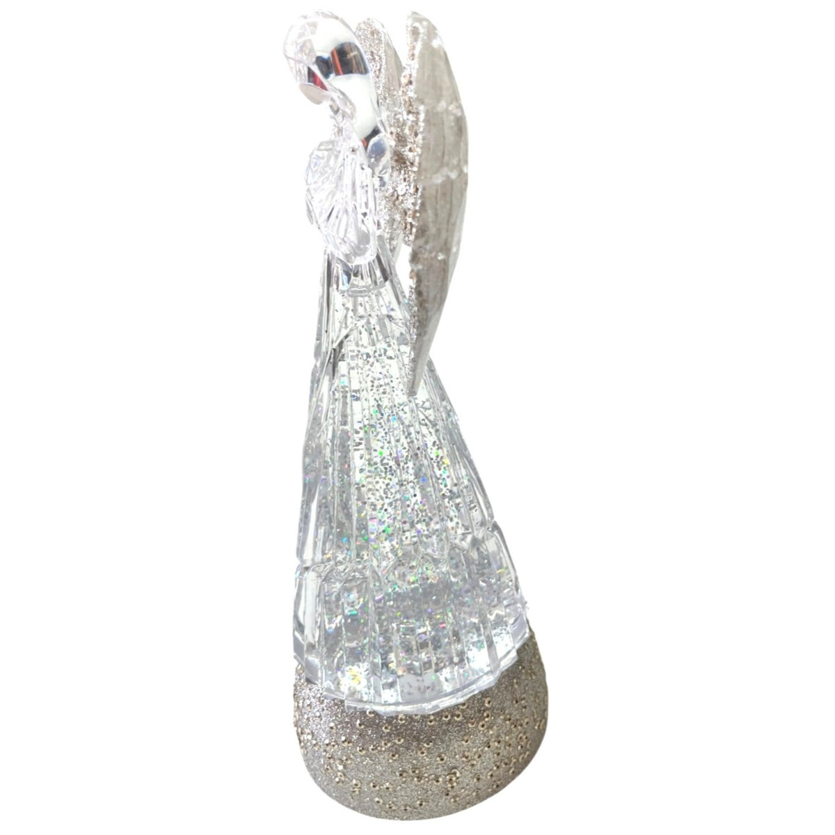 Lighted Acrylic Angel Glitter Globe Figurine