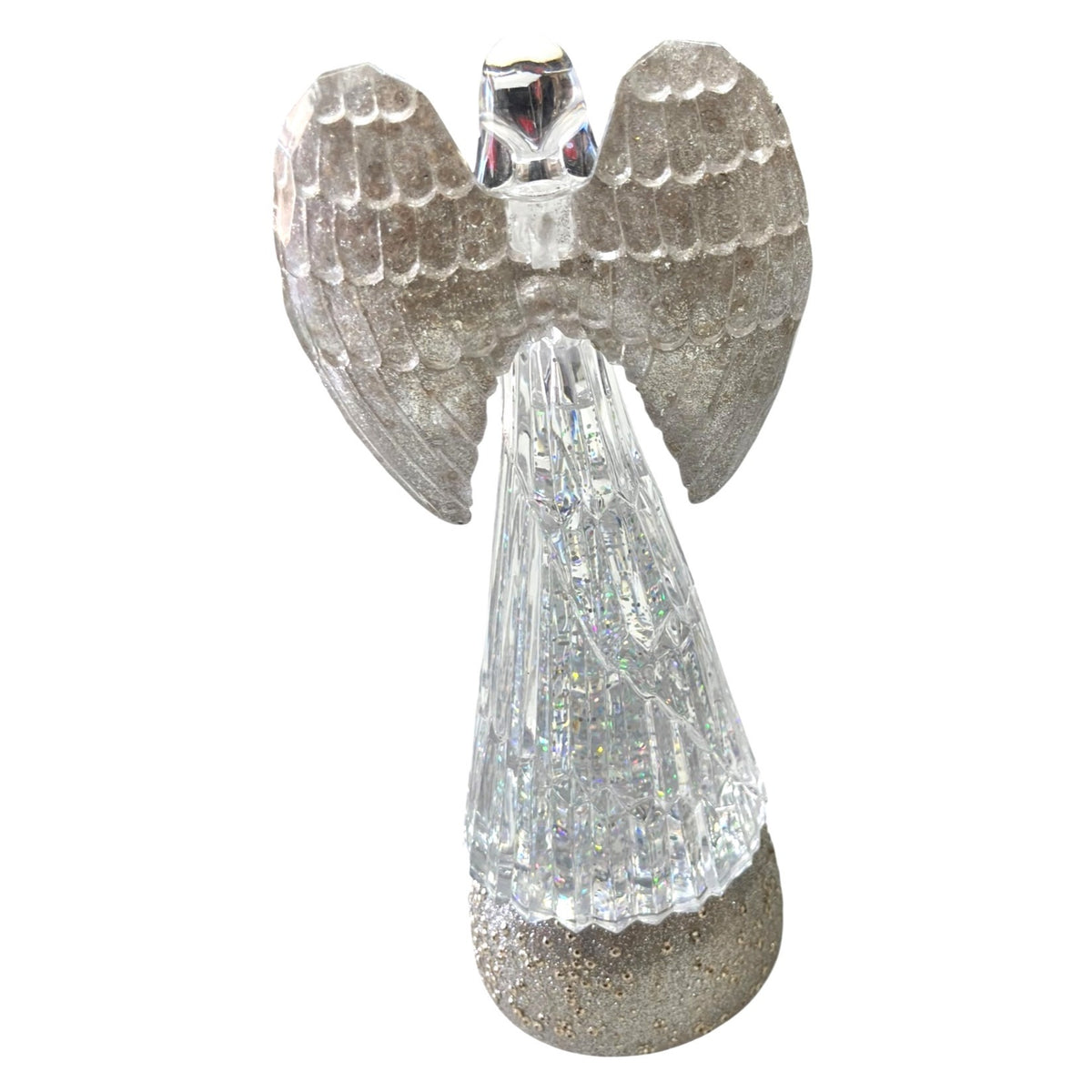 Lighted Acrylic Angel Glitter Globe Figurine