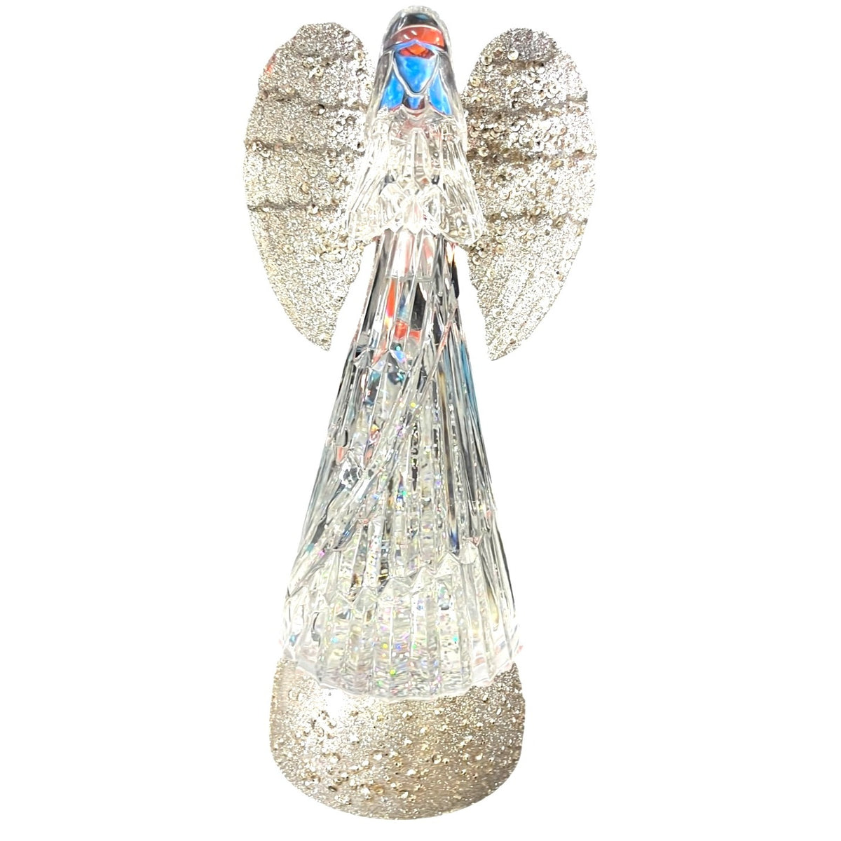 Lighted Acrylic Angel Glitter Globe Figurine