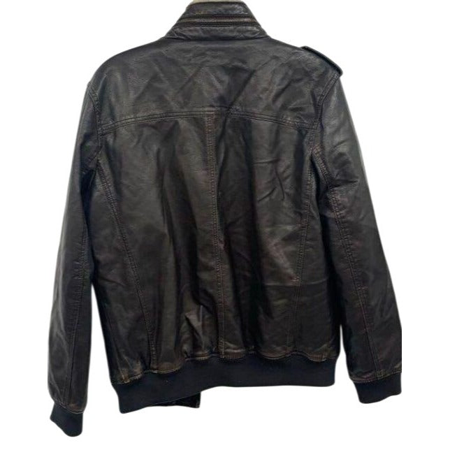 Levi's Men's Faux Leather Sherpa Lined Jacket With Zip Pockets Size S