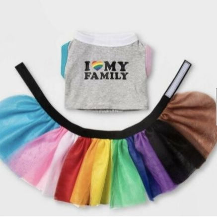 Pride Pet Costume-NWT-Multiple Sizes -Tee & Tutu Dogs/Cats-LGBTQ+