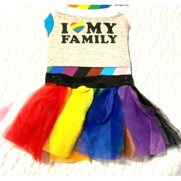 Pride Pet Costume-NWT-Multiple Sizes -Tee & Tutu Dogs/Cats-LGBTQ+