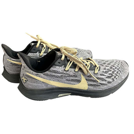 Nike Air Zoom Pegasus 36 Gray/Gold Saints Running Shoes Men's Size 8