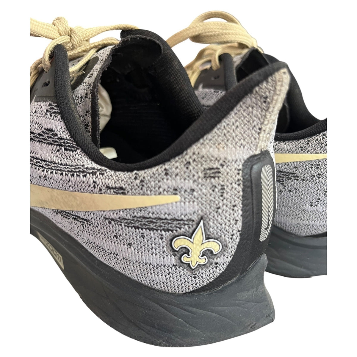 Nike Air Zoom Pegasus 36 Gray/Gold Saints Running Shoes Men's Size 8