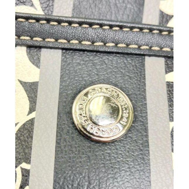 Coach Signature Leather Crossbody Bag With Adjustable Strap & Magnetic Snap Closure