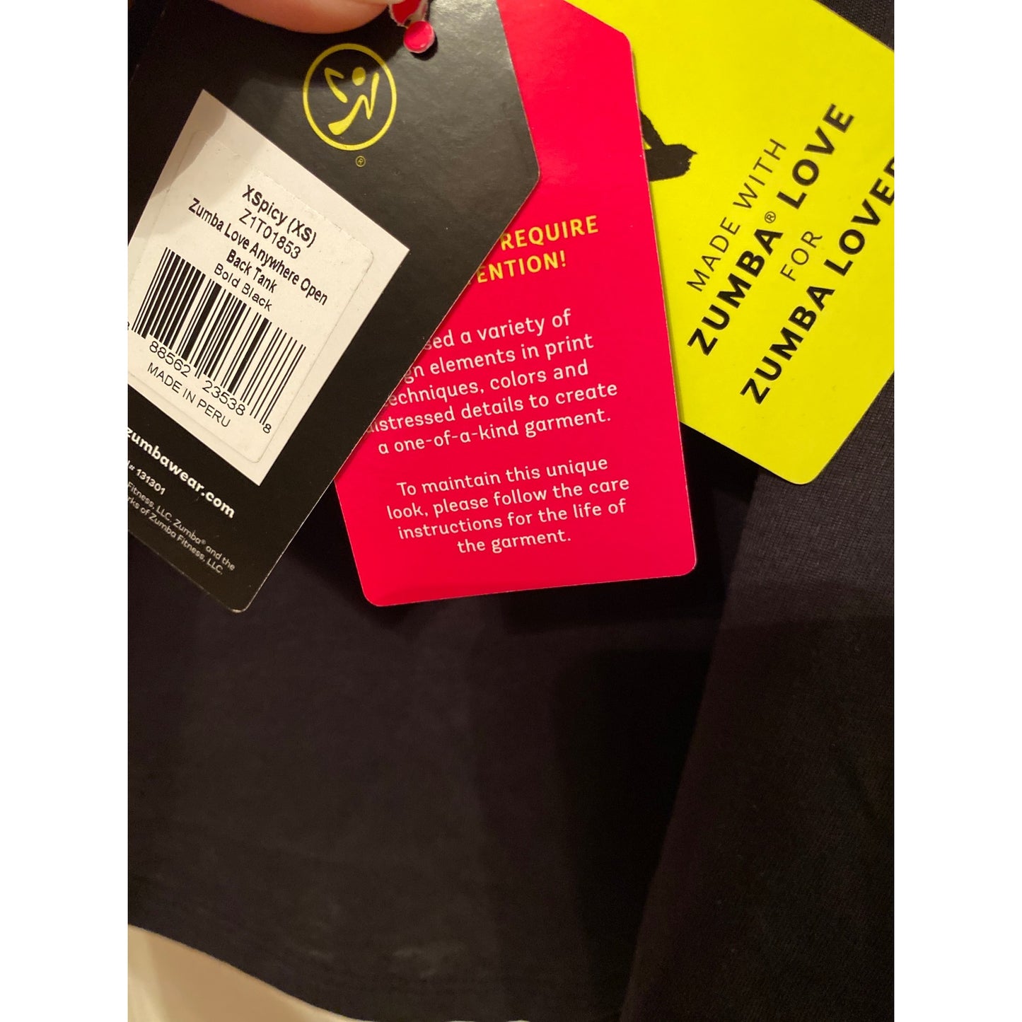 NWT Zumba XS Open Back Tank