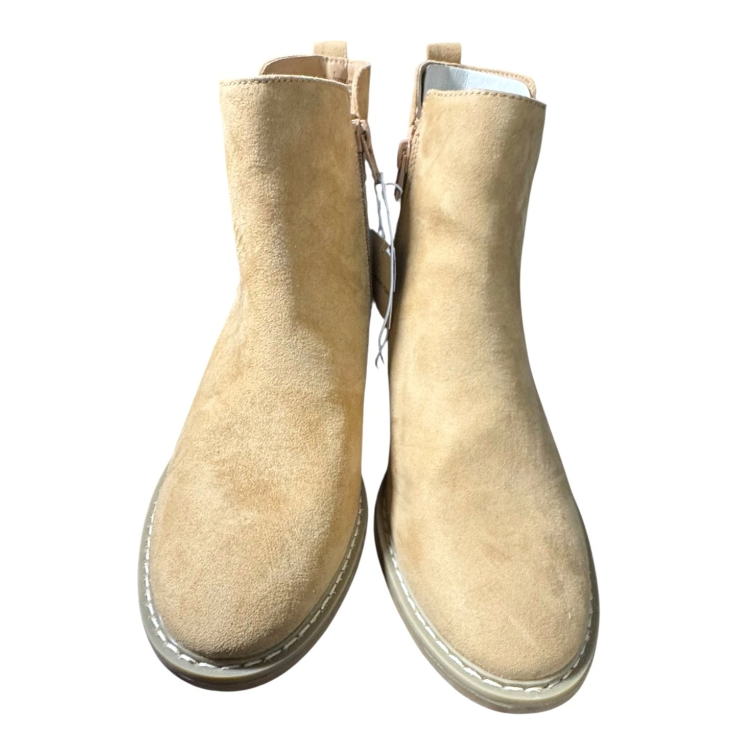 Universal Thread Tan Ankle Boots With Side Zipper And Memory Foam Insole  Size 7 NWT