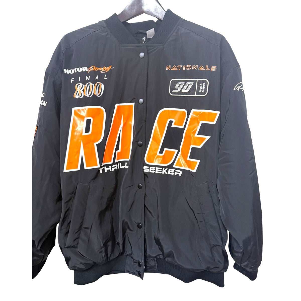 Divided Race Thrill Seeker Black Moto Racing Jacket Size M