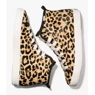 KEDS KATE SPADE Kickstart Hi Leopard Calf Hair Sneaker Sz 6.5 NWOB