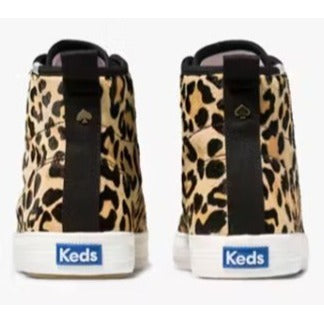 KEDS KATE SPADE Kickstart Hi Leopard Calf Hair Sneaker Sz 6.5 NWOB