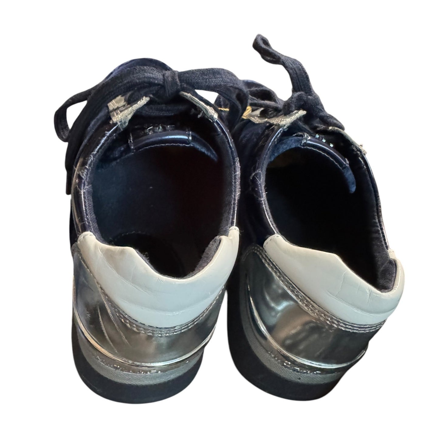 Michael Kors Women's Velvet & Patent Leather Sneakers Navy Blue Size 7.5 NWOB